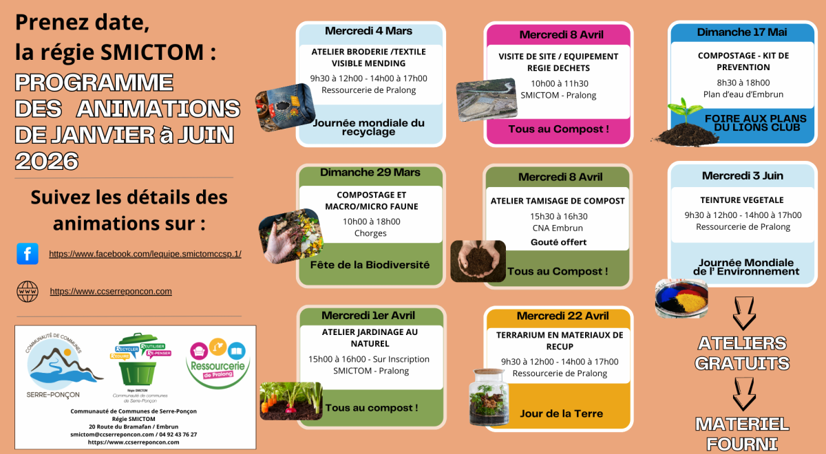 CALENDRIER DES ANIMATIONS S1 2026
