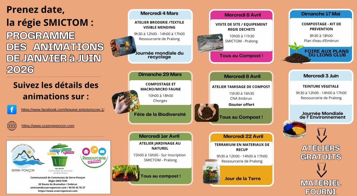 CALENDRIER DES ANIMATIONS S1 2026