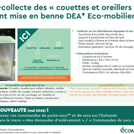 Collecte des couettes et oreillers Dispositif