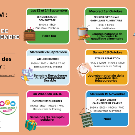 CALENDRIER DES ANIMATIONS 2 EME SEMESTRE