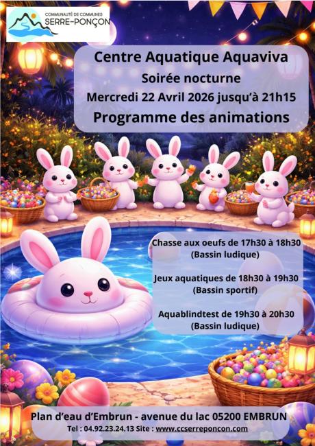 Soirée Nocturne au Centre Aquatique 22 Avril 2026