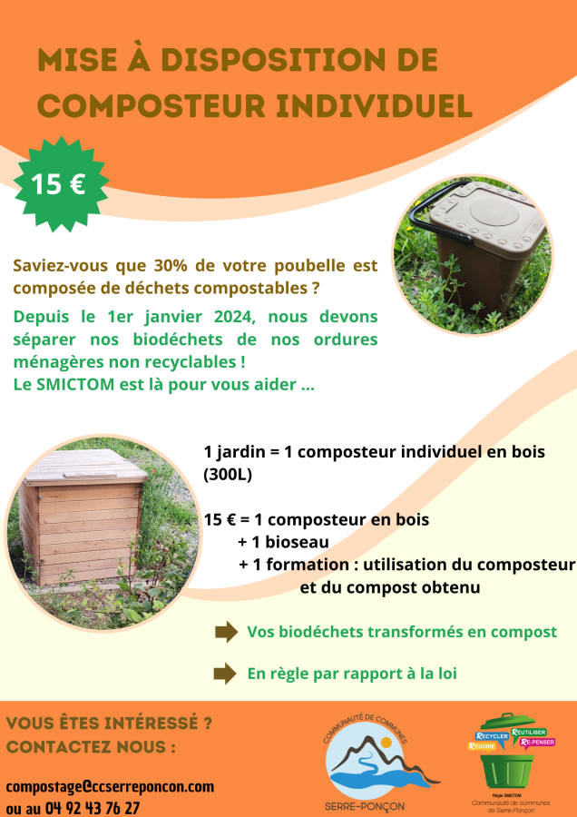 Mise à disposition composteur individuel