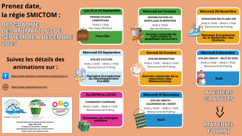 CALENDRIER DES ANIMATIONS 2 EME SEMESTRE