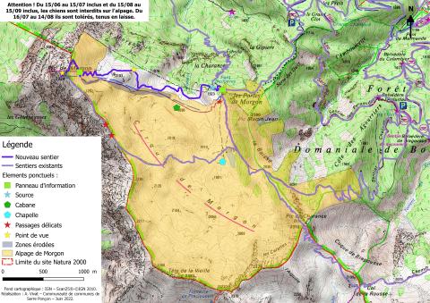 Carte sentier du Morgon