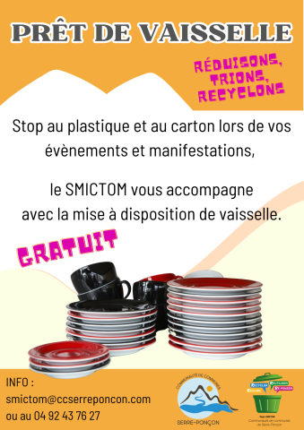 Gratuit - Prêt de vaisselle - Evènements, manifestations